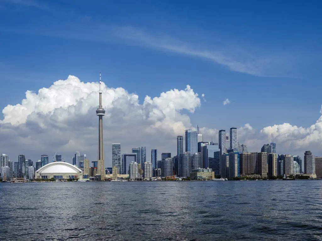 Photo of the cityscape of Toronto, Ontario taken from Centre Island.